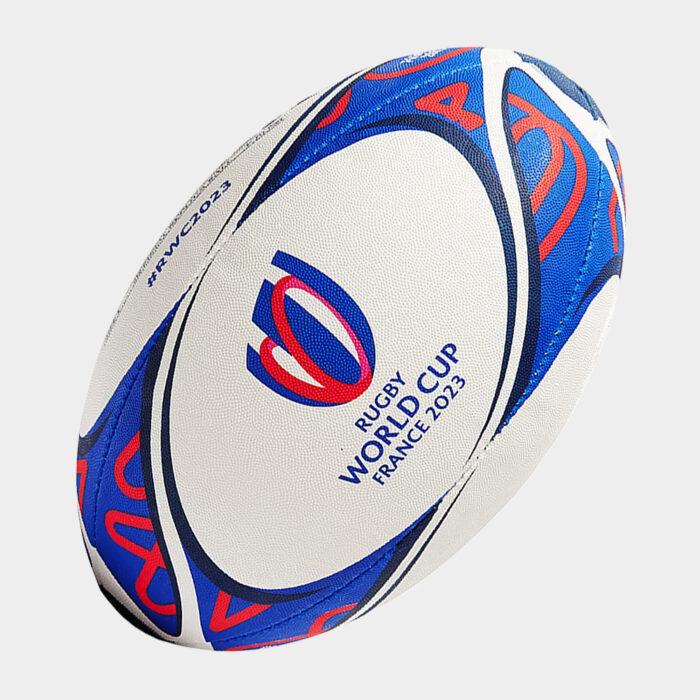 GILBERT RWC 2023  MATCH FINAL REPLICA RUGBY BALL WHT/BLU SIZE 5 - Image 3