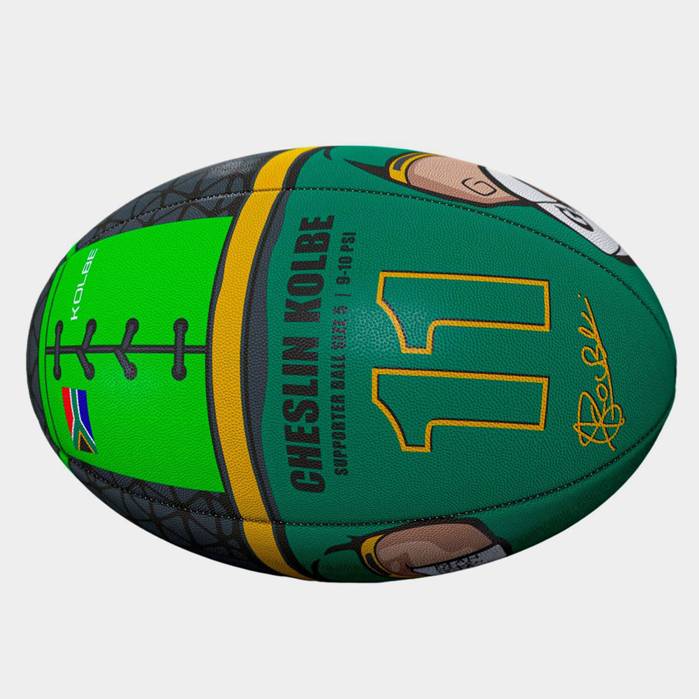 Gilbert Cheslin Kolbe Signature Rugby Ball Green Size 5 - Image 5