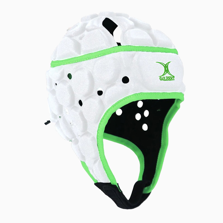 Gilbert Attack II Headguard White/Green Senior