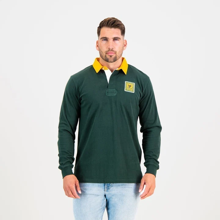 Old School Supporters Classic L/S Rugby Jersey Senior Green/Gold