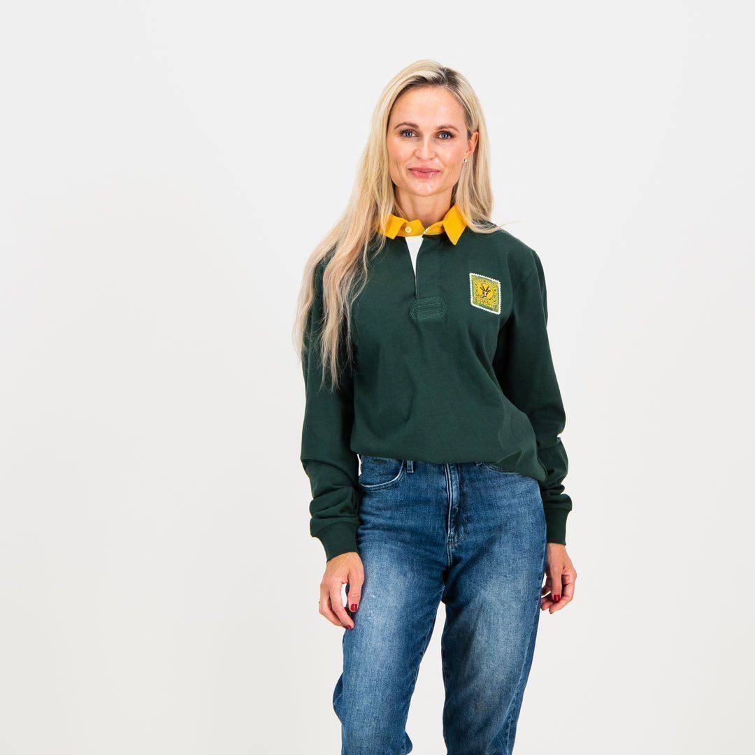 Old School Supporters Classic L/S Rugby Jersey Senior Green/Gold - Image 2