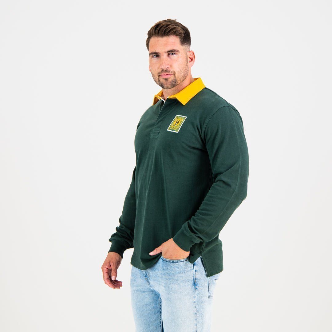 Old School Supporters Classic L/S Rugby Jersey Senior Green/Gold - Image 3